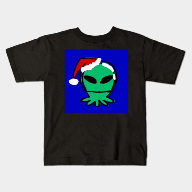 Squid Santa Kids T-Shirt by BlackCells Org.